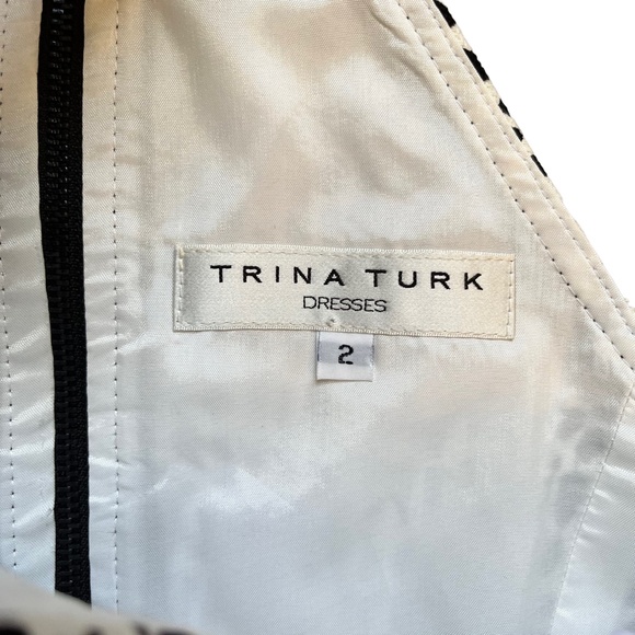Trina Turk Cotton Fit & Flare Zola Halter Black & White Mini Dress, Size 2 - Picture 4 of 5